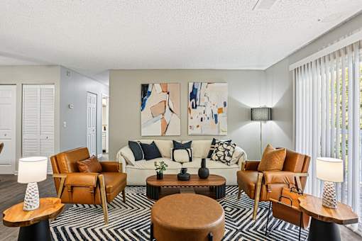 Living room with couch at The Grove Brentwood, Nashville, 37211