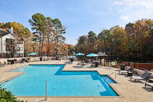 Shimmering pool at Radbourne Lake Apartments, North Carolina