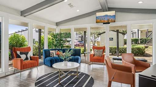 Furnished Living Room at Keller Oaks, Carrollton