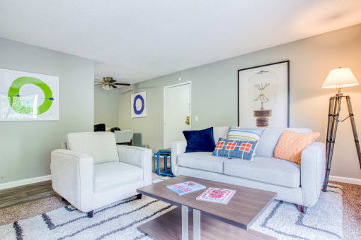 a living room with two couches and a coffee table at The Grove Brentwood, Tennessee ?