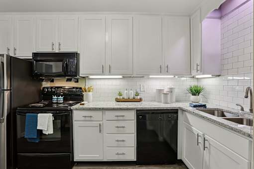Kitchen with cabinets at The Brentwood, Nashville, TN