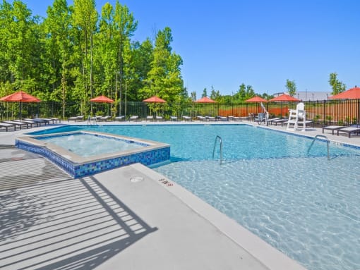 the reserve at city center amenities include a pool and spa with umbrellas
