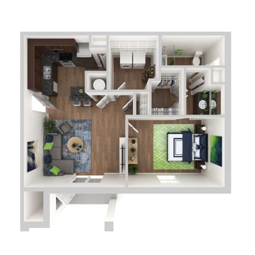 a1 floor plan  1 bedroom with 2 baths  129796