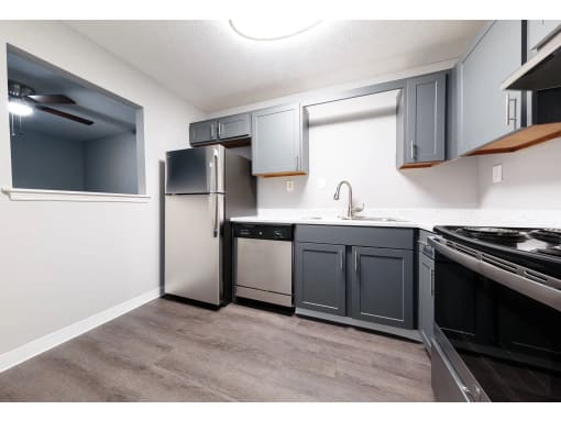 Renovated Kitchen with Grey cabinets