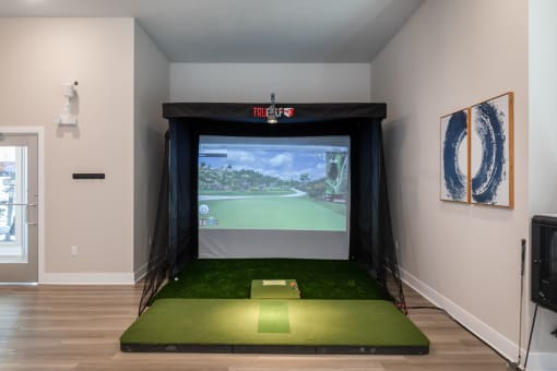 golf simulator  at The Edison at Tiffany Springs, Kansas City, MO, 64153
