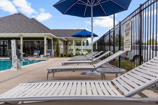 pool with lounge chair