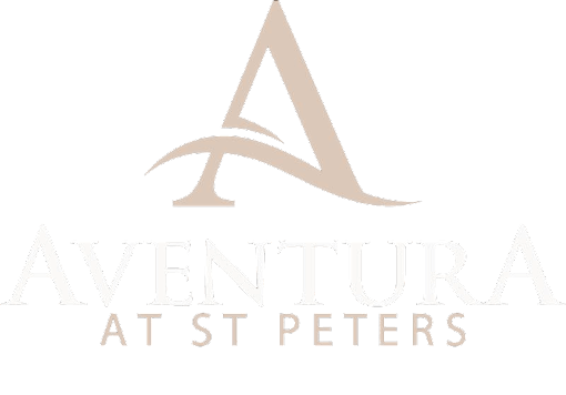 A logo with a stylized letter A above the words "AVENTURA AT ST PETERS".