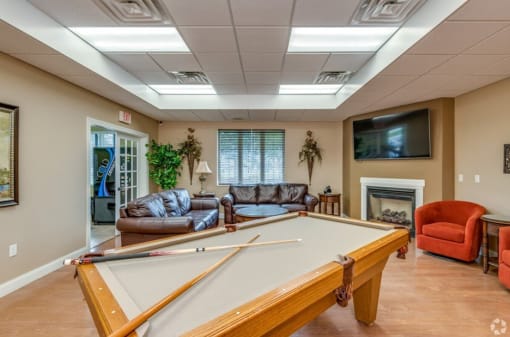 Community Lounge Room with Pool Table