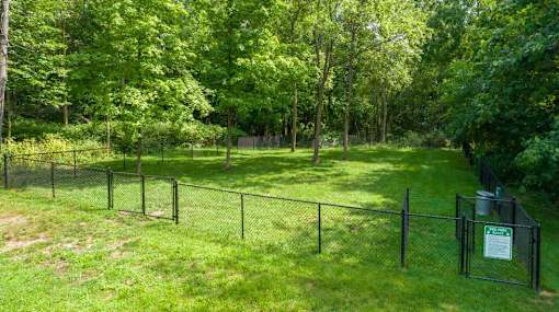 Fenced in dog park on site