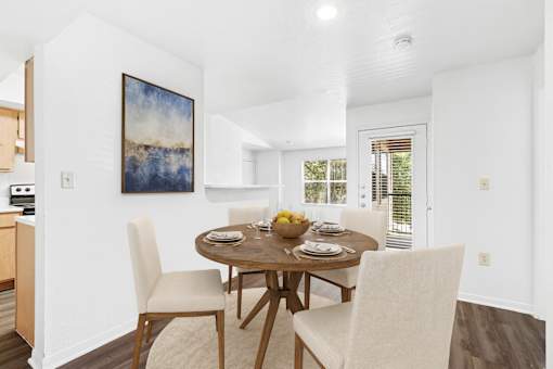 dining room with painting on the wall. at Crosspoint Oaks at Boerne, Boerne Texas