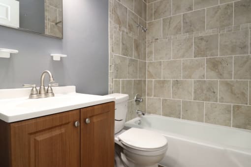 Bathroom With Bathtub at Sunset Heights, San Antonio, TX, 78209