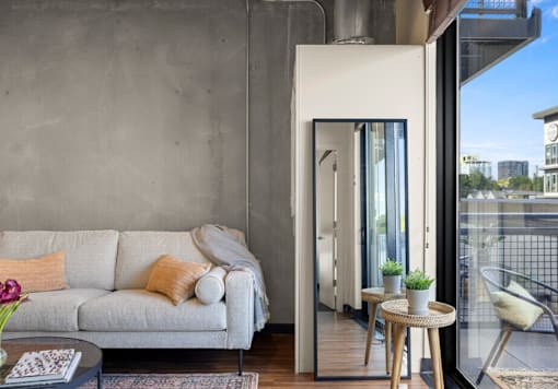 Industrial Modern Loft Design of Exposed Concrete and Plank Flooring