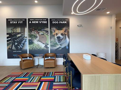 Leasing Office at ThreeTwenty at the Vybe Apartments, Kyle, TX, 78640