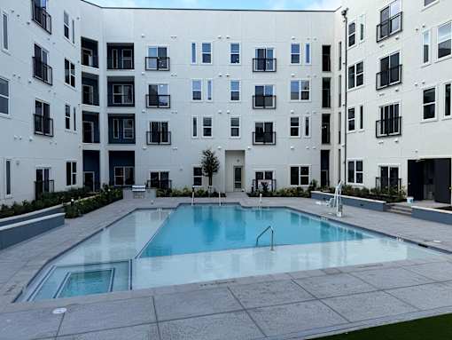 Resort-Style pool at ThreeTwenty at the Vybe Apartments, Kyle