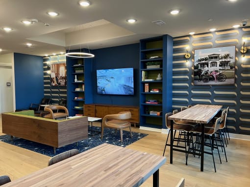 clubhouse space at windsor park towers in northeast austin