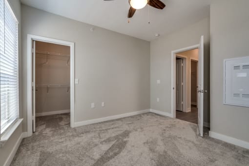 Bedroom with Walk-In Closet (Premier Floor Plan) at Emerald Creek Apartments, Greenville