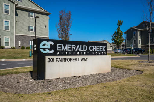 Emerald Creek Entrance Sign at Emerald Creek Apartments, Greenville, SC, 29607