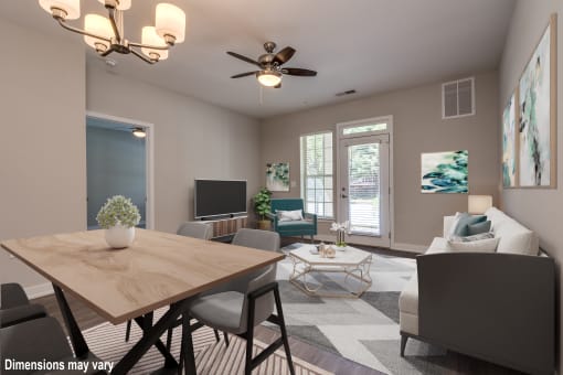 Luxury Dining and Living Area at Emerald Creek Apartments, Greenville