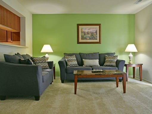 Living Room at Prairie Lakes Apartments, Illinois