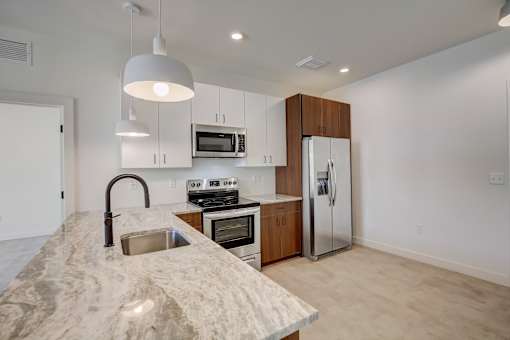 Kitchen at Lafayette West Apartments, Detroit,  MI