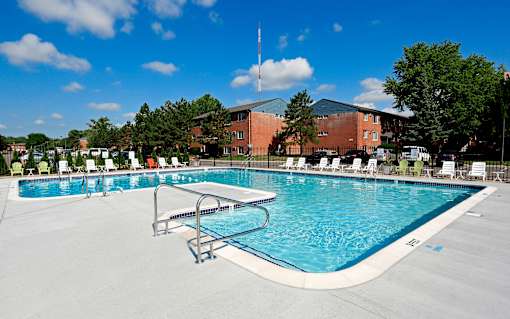 Outdoor Swimming Pool at The Loop on Greenfield Apartments, Michigan, 48237