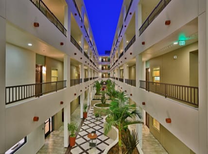 Bright Hallway at Oasis at Lake Encino Apartments, California, 91316