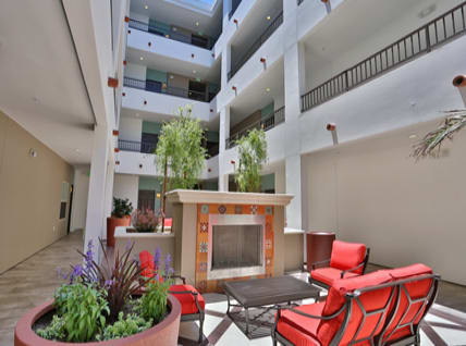 Residential Patio at Oasis at Lake Encino Apartments, California