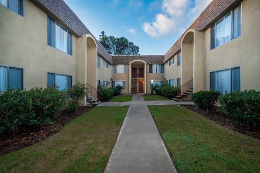 our apartments have a walkway to the front of the building