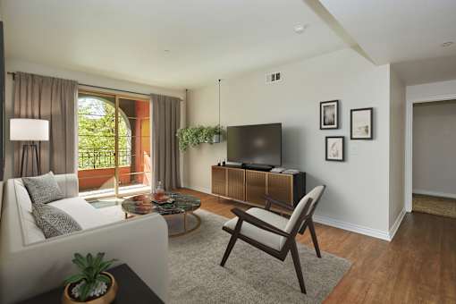Living Room at Oasis at Lake Encino Apartments, Encino, CA, 91316