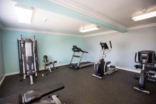 Gym facing the back wall
