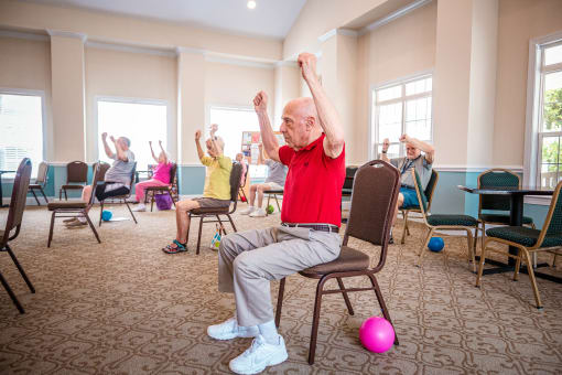 Exercising at The Dorchester & Manor, Pineville