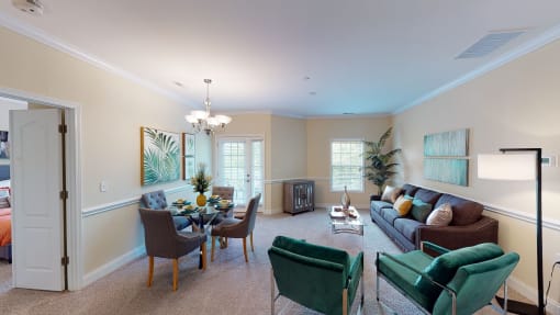 Living Room Interior at The Dorchester & Manor, Pineville, 28134