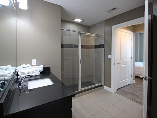 Master Bathroom at The Residences At Hanna Apartments, Cleveland