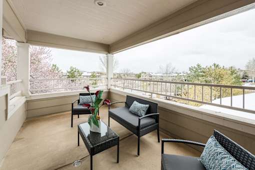 Patio with seating at Bridgwater, Greenwood Village