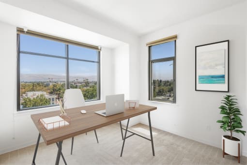 Work station with windows at Vendome Place, California 95110