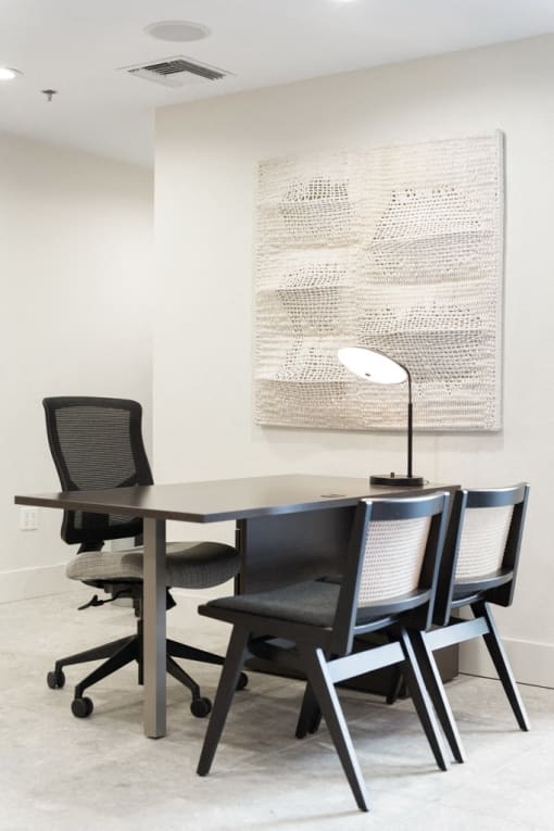 Leasing area with table and chairs at Vera Cortez Hill, San Diego, California