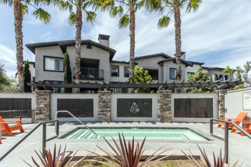 Jacuzzi with seating at The Grove Apartments, Ontario, CA, 91761