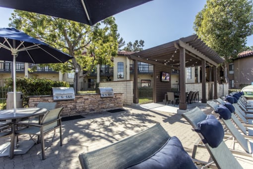 Outdoor grill and seating at Pointe Niguel, Laguna Niguel, California