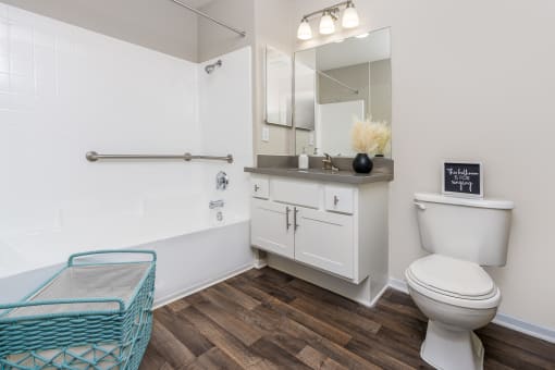 apartment bathroom at 55+ FountainGlen Temecula, Temecula, California