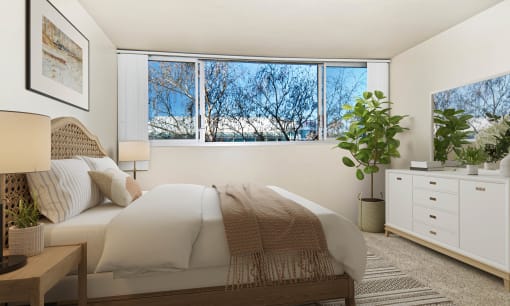 brewster furnished bedroom at Avenue Two Apartments, Redwood City  , CA 94063