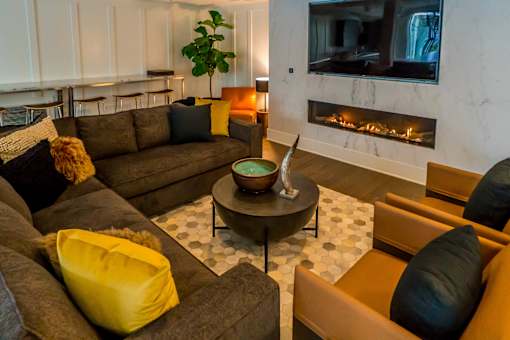 Living Area With TV at Baker Block, Costa Mesa, CA, 92626