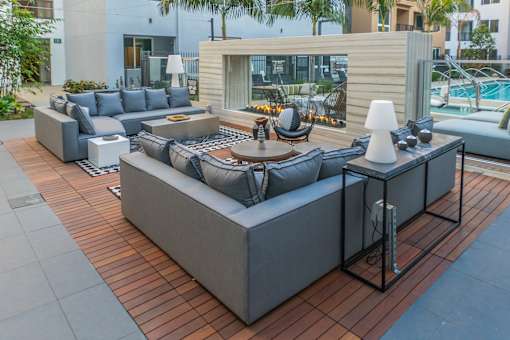 Outdoor Patio at Baker Block, Costa Mesa, California