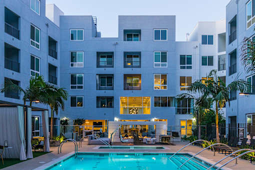 Pool Area at Baker Block, Costa Mesa, CA