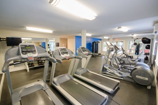 Fitness Center with Treadmill and Gym Equipment