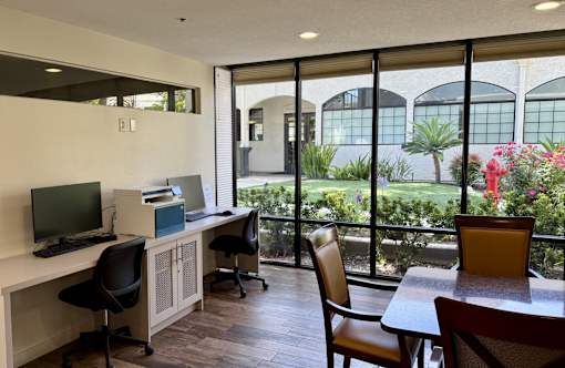 Business Center at 55+ FountainGlen Goldenwest Senior Apartments, Westminster, CA, 92683