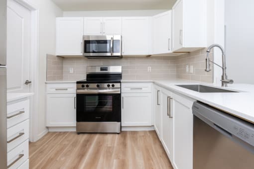 Modern Kitchen With White Cabinet at Dobson 2222, Chandler, AZ