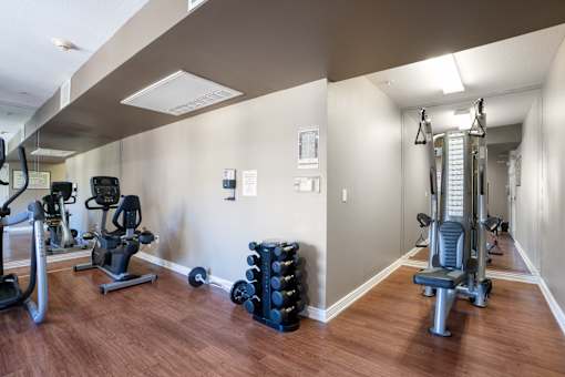 Fitness center at FountainGlen Pasadena