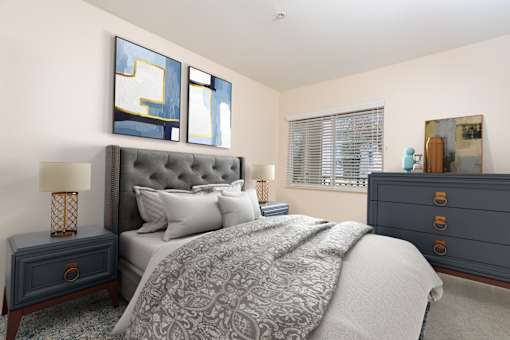 Apartment bedroom at FountainGlen Pasadena