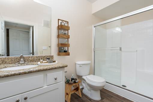 Apartment bathroom at FountainGlen Pasadena