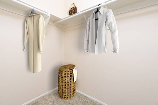 Large apartment closet at FountainGlen Pasadena